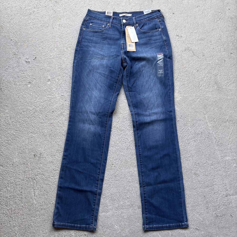 New Levi's 505 Women’s Denim Jeans Straight 8 m 29x32 Medium Wash Whiskers